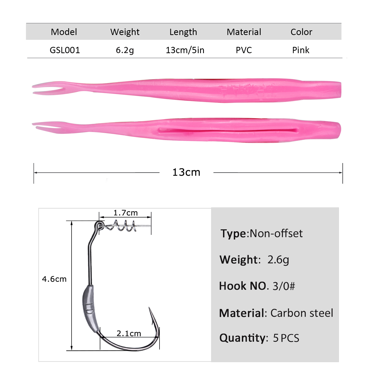 طُعم صيد ناعم من جوتيور، 5 قطع - مراجعة Fishing Hook Weedless وسعره