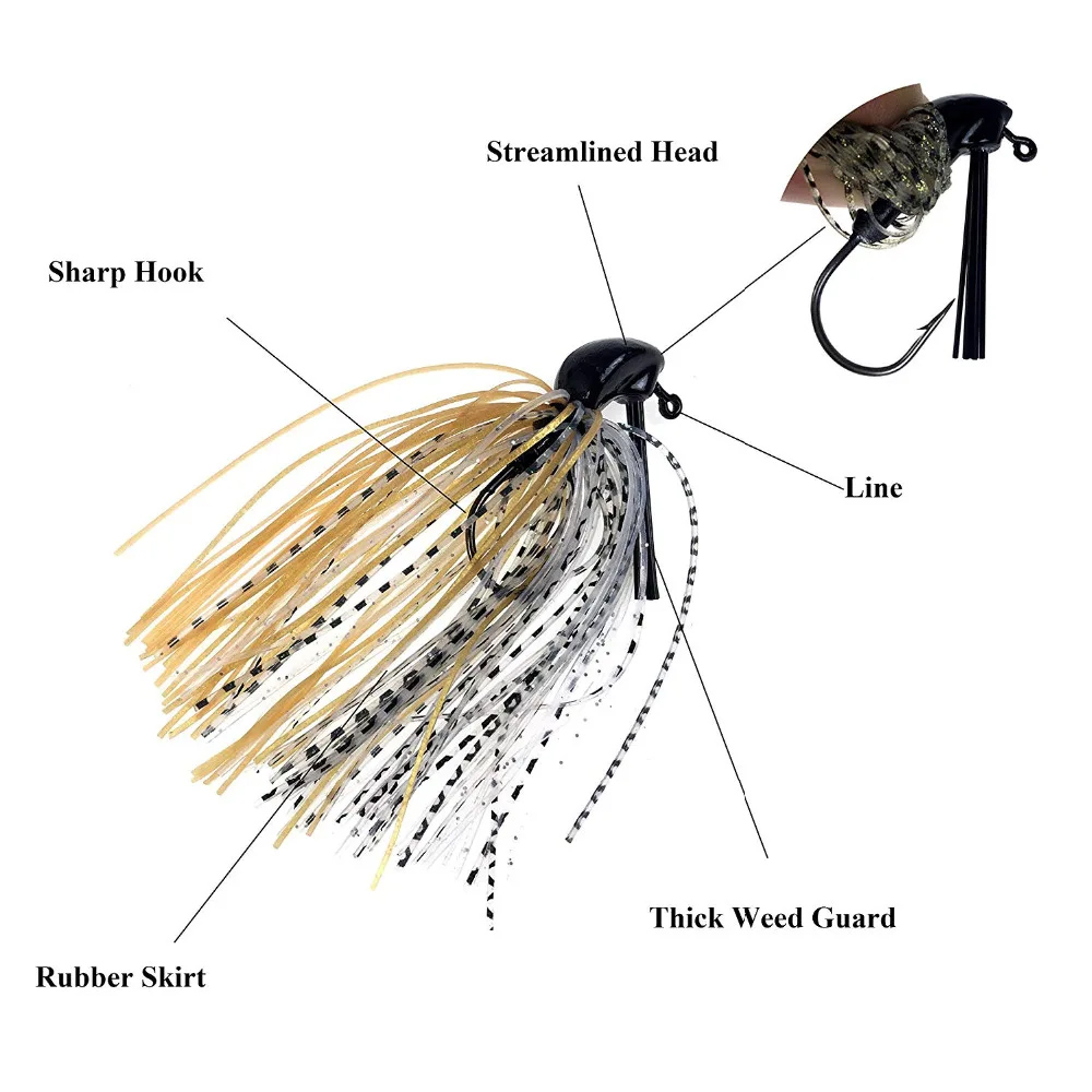 10 قطعة 7 جرام 10 جرام 14 جرام - مراجعة Fishing Hook Weedless وسعره