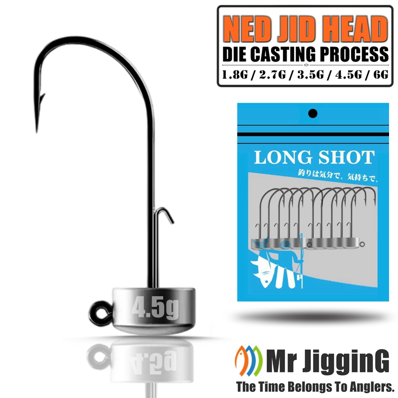Mr JigginG 10 قطعة Ned Rig تهز - مراجعة Fishing Hook Offset وسعره