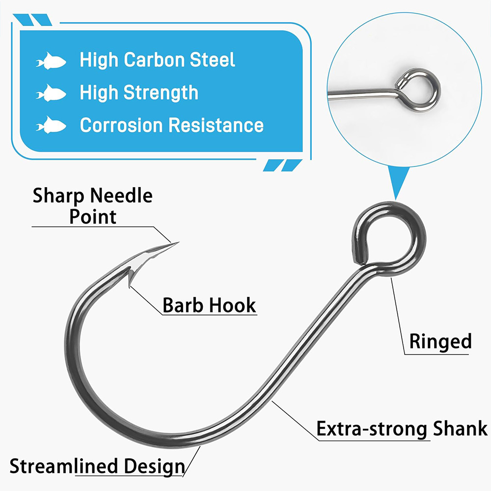 70 قطعة خطاف واحد مضمن لصيد ال - مراجعة Fishing Hook Circle وسعره