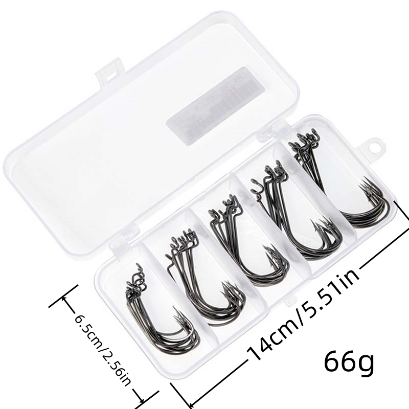50 قطعة/صندوق خطافات صيد من ال - مراجعة Fishing Hook Offset وسعره