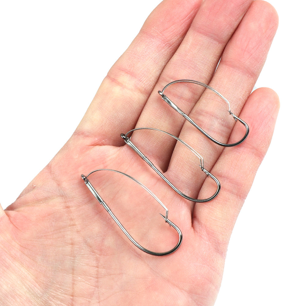 10 قطعة/صندوق الصيد أحمق الأعش - مراجعة Fishing Hook Weedless وسعره